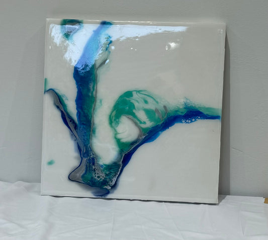 B1 White Wonder .30x30cms arylic resin art .These are unique one offs